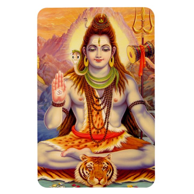 Flexible Lord Shiva Meditant Premium Flexi Magnet (Vertical)