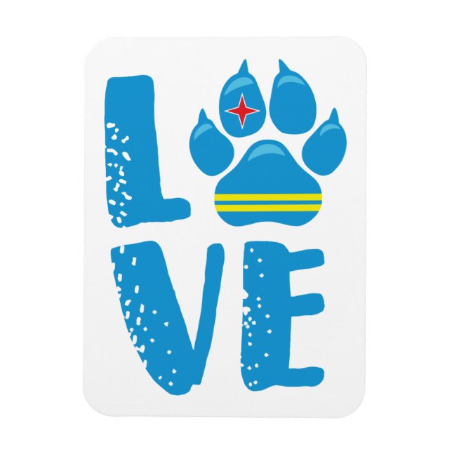 Flexible LOVE PAW (lettres bleues) - Magnet (Vertical)