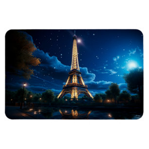 Flexible Lumière Sur La Lune Sur Paris Magnet