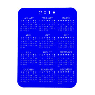 Flexible Magnet Calendrier 2018 - Bleu