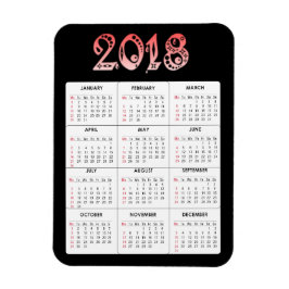 Flexible Magnet Calendrier 2018 rouge