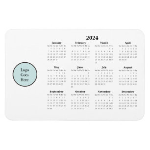 Flexible Magnet Calendrier mensuel 2024 avec logo d'entrepr