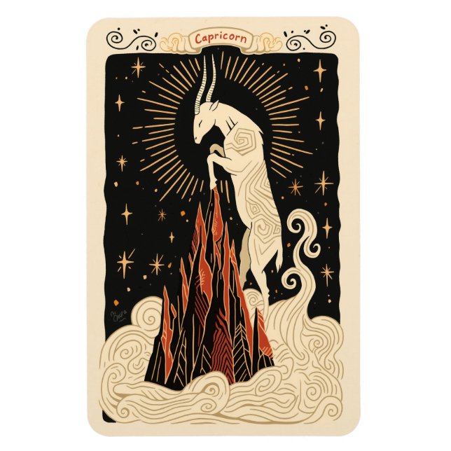 Flexible Magnet Capricorn Celestial Zodiac Art (Vertikal)