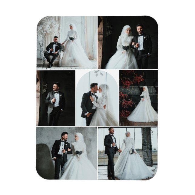 Flexible Magnet de collection Mariage personnalisé de 7 pho (Vertical)