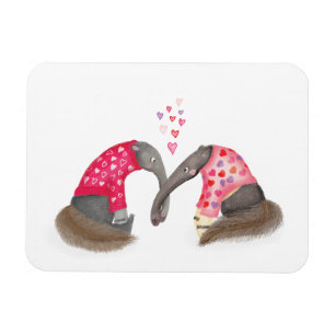 Flexible Magnet de fourmiliers mignons amoureux