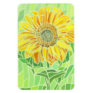 Flexible Magnet de frigo souple en mosaïque de tournesol