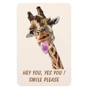 Flexible Magnet de girafe amusant - Texte personnalisé