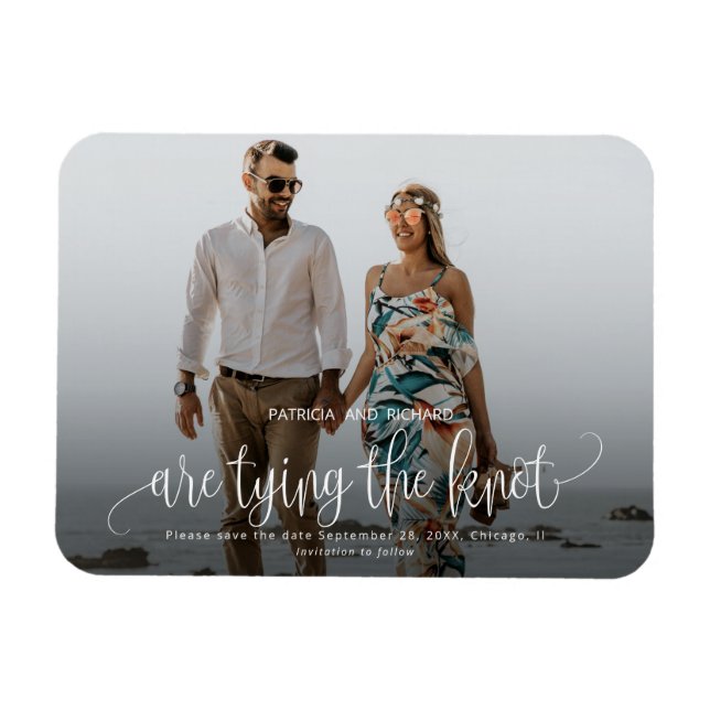 Flexible Magnet de Photo de Mariage Économisez la Date Tyin (Horizontal)