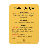 Magnet de recettes de poulet au beurre pour pot in