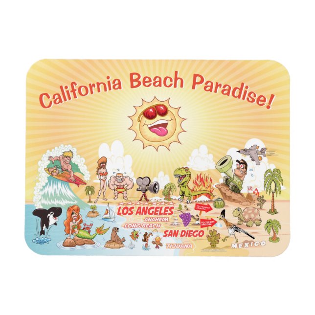 Flexible Magnet de souvenirs de Californie du Sud (Horizontal)