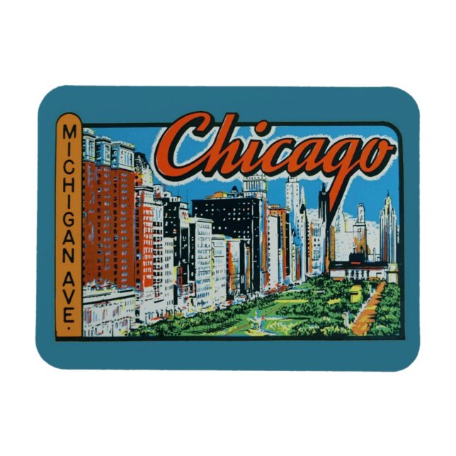 Flexible Magnet de voyage de Chicago (Horizontal)