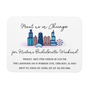 Flexible Magnet d'invitation Bachelorette de Chicago