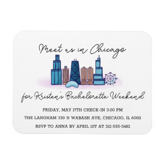 Flexible Magnet d'invitation Bachelorette de Chicago