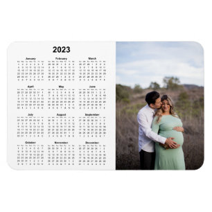Flexible Magnet du calendrier mensuel 2023 avec photo