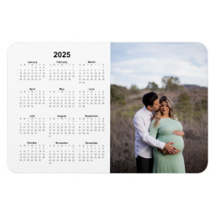 Flexible Magnet du calendrier mensuel 2025 avec photo