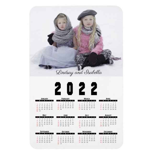 Flexible Magnet du calendrier photo 2022 (Vertical)