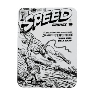 Flexible Magnet mit SPEED Comics aus den 1940er Ja