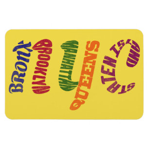 Flexible Magnet NYC typographique New York