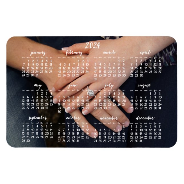 Flexible Magnet photo 2024 Calendrier magnétique 4x6 (Horizontal)