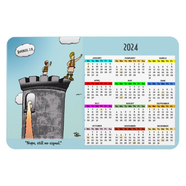 Flexible Magnet photo Calendrier Rapunzel 2024 (Horizontal)