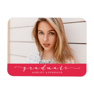 Flexible Magnet photo de graduation rouge classique