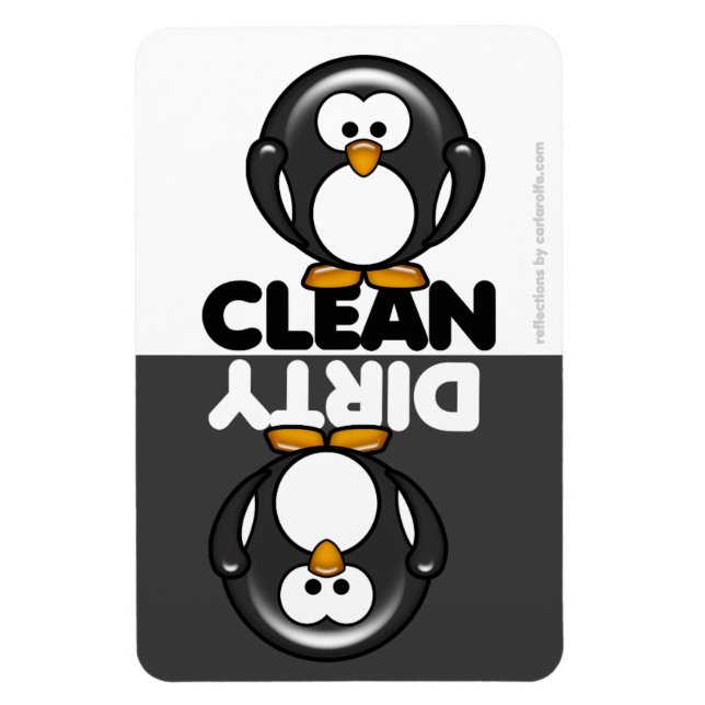 Flexible Magnet pour lave-vaisselle Cute Penguin (Vertical)