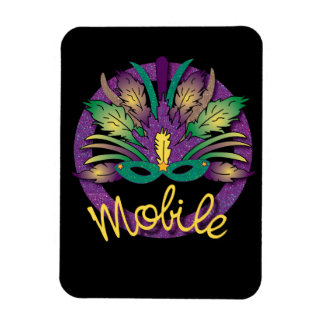Flexible Mardi Gras Masque Magnet - Mobile, AL
