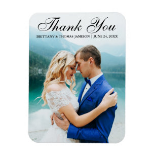 Flexible Mariage Merci Photo moderne Magnet L
