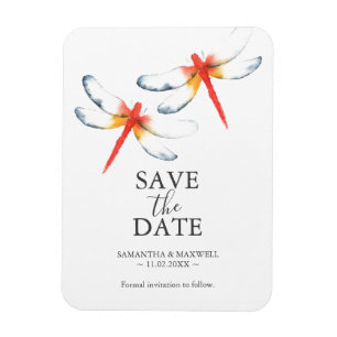 Flexible Mariage Sauvegarder La Date Magnet Rouge Dragonfly
