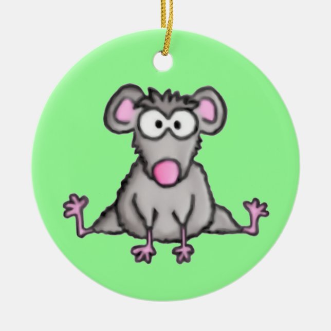 Flexible Maus Keramik Ornament (Vorne)