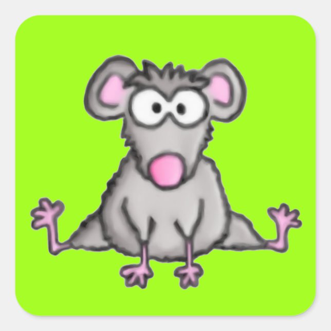 Flexible Maus Quadratischer Aufkleber (Vorderseite)