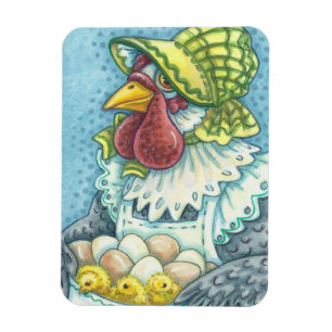 FLEXIBLE MÈRE HEN, OEUFS ET POULET - MAGNET POULET