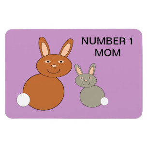 Flexible Mères Jour Bunnies Custom Numéro 1 Maman Magnet