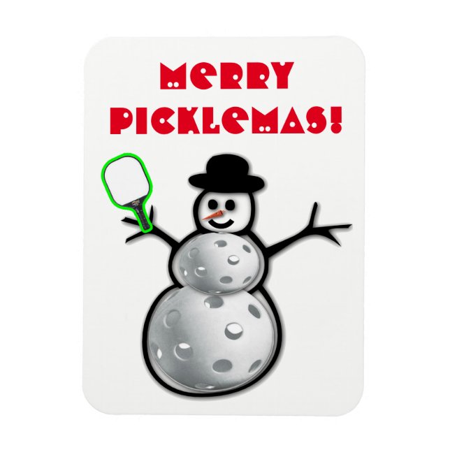 Flexible Merry Picklemas Snowman Magnet (Vertical)