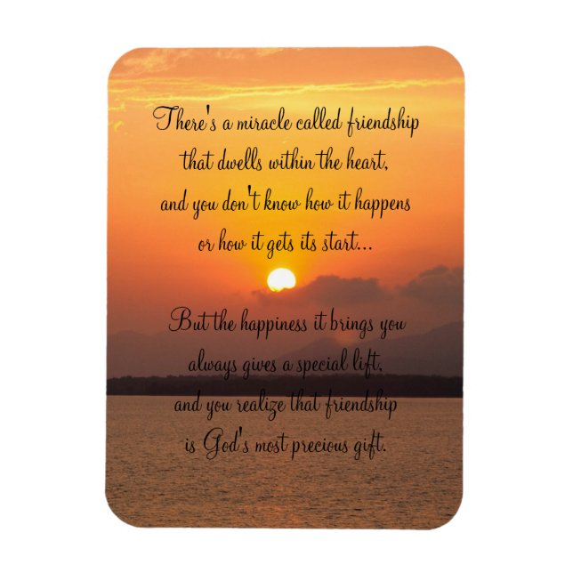 Flexible Miracle Of Friendship Poem Magnet (Vertical)