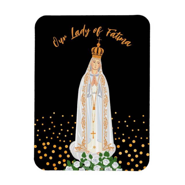 Flexible Notre-Dame de Fatima Procession de bougies Magnet (Vertical)
