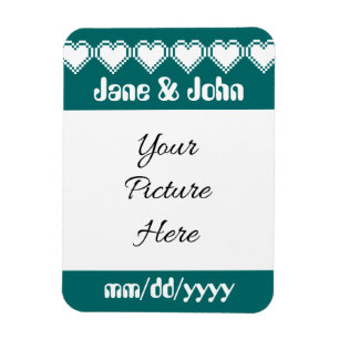 Flexible Notre Magnet de Save-the-Date à Coeur 8-Bits en Tu