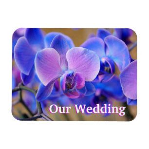 Flexible Notre Mariage Magnet orchidée bleu et rose
