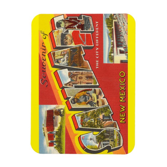 Flexible Nouveau-Mexique, Père Noël Fe Magnet (Vertical)