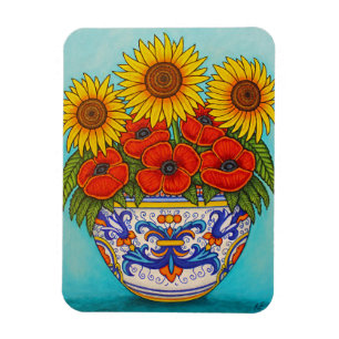 Flexible Ombrie Bouquet Poppy Tournesol Magnet