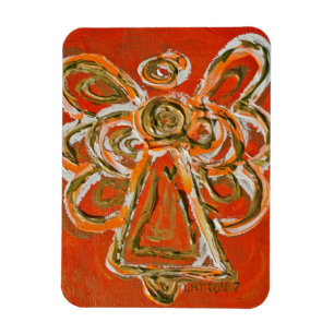 Flexible Orange Gardien Angel Personnalisé Magnet Art Peint