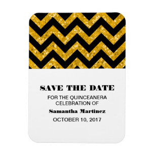 Flexible Parties scintillant Chevron jaune Magnet Quinceañe
