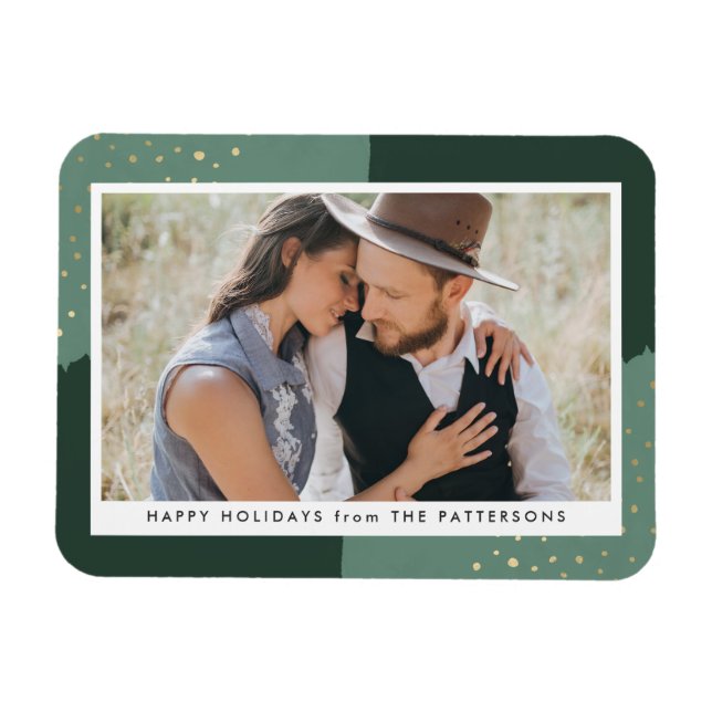 Flexible Parties scintillant or | Magnet photo de vacances (Horizontal)