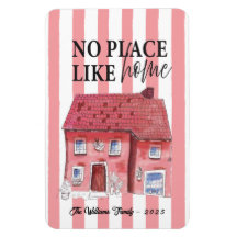 Pas d'endroit comme la maison - Wonky House Magnet