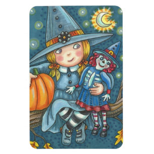 Flexible PEU DE TÉMOIGNAGE ET DOLL HALLOWEEN MAGNET Rectang