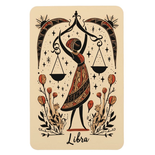 Flexible Photo Magnet Libra Celestial Zodiac Art (Vertical)