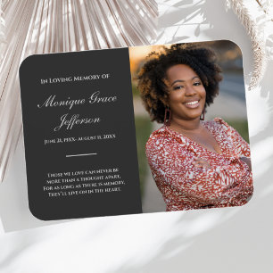 Flexible Photo Memorial Magnet Funérailles gris charbon