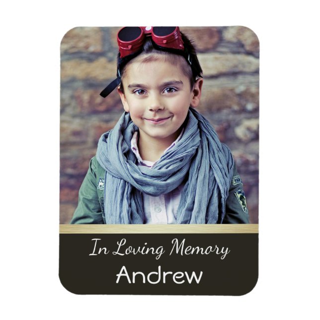 Flexible Photo Memoriam Magnet for Boy or Man (Vertical)