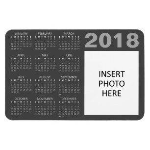 Flexible Photo personnalisée Magnet Calendrier 2018 - Gris