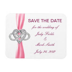 Flexible Pink Infinity Heart Enregistrer La Date Magnet